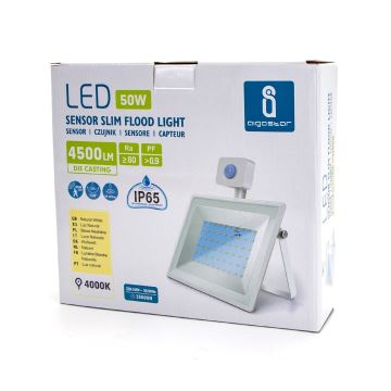 Aigostar - LED-Flutlicht mit Sensor LED/50W/230V 4000K IP65 weiß