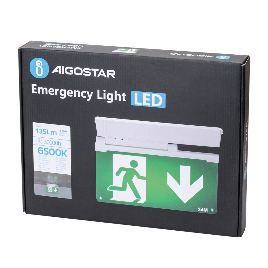 Aigostar - LED-Notleuchte EMERGENCY LED/3,6W/230V 6500K 500 mAh