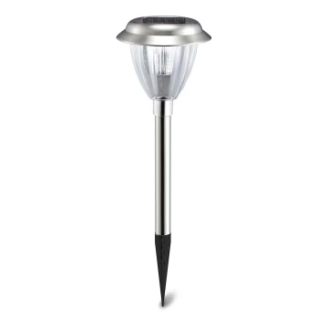 Aigostar - LED-Solarlampe LED/0,08W/2V 40,4 cm 3000K IP44 Chrom