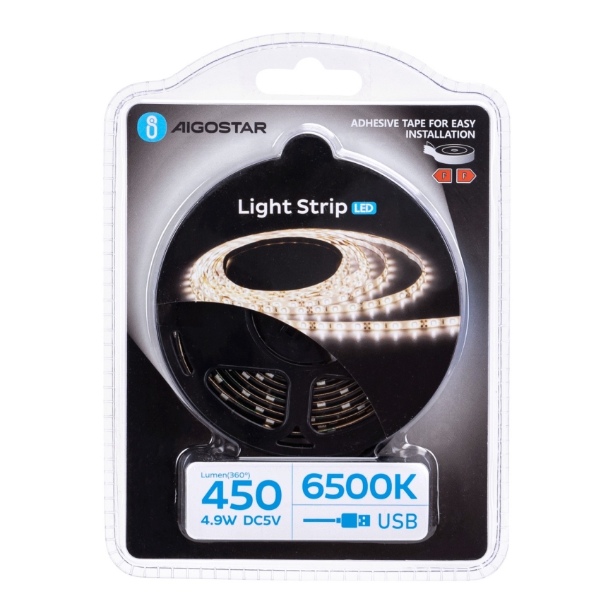 Aigostar - LED-Streifen 2m LED/4,9W/5V 6500K IP65