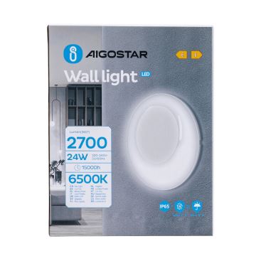Aigostar - LED-Wandleuchte für Außenbereiche LED/24W/230V 6500K IP65 weiß