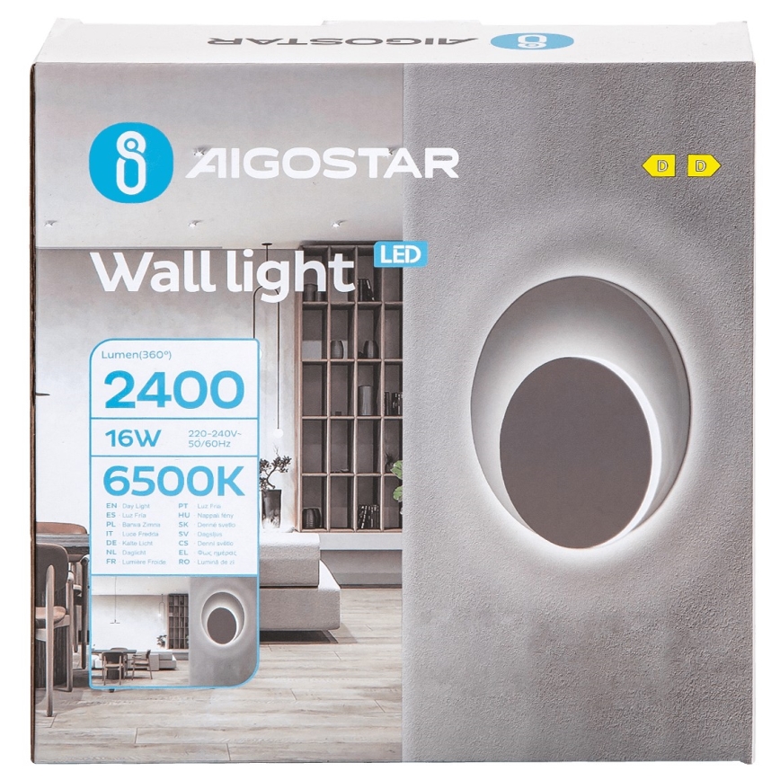 Aigostar - LED-Wandleuchte LED/16W/230V 6500K weiß