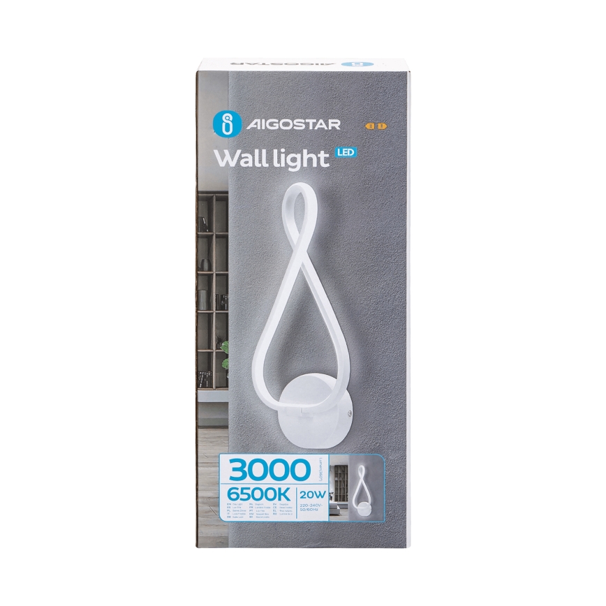 Aigostar - LED-Wandleuchte LED/20W/230V 6500K weiß