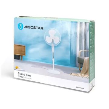 Aigostar - Standventilator 40W/230V weiß