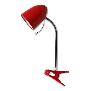 Aigostar - Tischlampe mit Clip 1xE27/11W/230V rot/Chrom