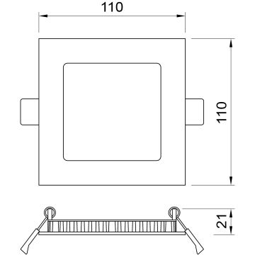 APLED - LED-Badezimmer-Einbauleuchte SQUARE LED/6W/230V IP41 110x110 mm