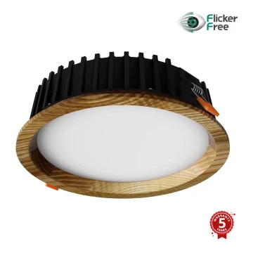 APLED - LED-Einbauleuchte RONDO WOODLINE LED/12W/230V 3000K d 20 cm Esche Massivholz