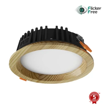 APLED - LED-Einbauleuchte RONDO WOODLINE LED/6W/230V 3000K d 15 cm Kiefer Massivholz