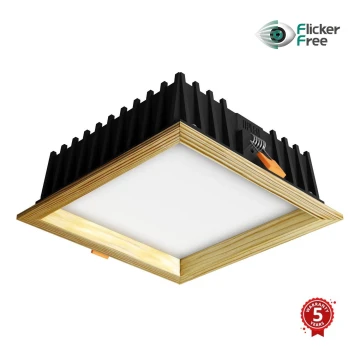 APLED - LED-Einbauleuchte SQUARE WOODLINE LED/12W/230V 4000K 17x17 cm Kiefer Massivholz