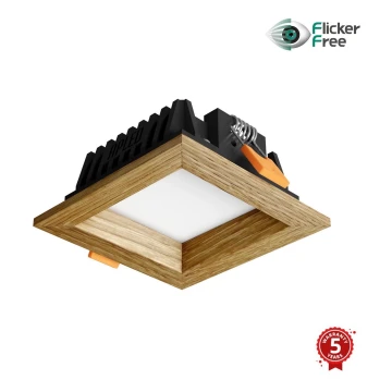 APLED - LED-Einbauleuchte SQUARE WOODLINE LED/3W/230V 4000K 9x9 cm Eiche Massivholz