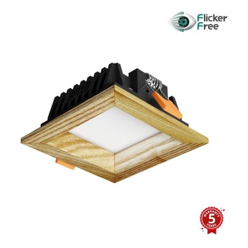 APLED - LED-Einbauleuchte SQUARE WOODLINE LED/3W/230V 4000K 9x9 cm Esche Massivholz