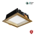 APLED - LED-Einbauleuchte SQUARE WOODLINE LED/6W/230V 3000K 12x12 cm Esche Massivholz