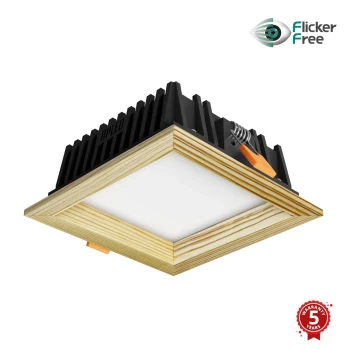 APLED - LED-Einbauleuchte SQUARE WOODLINE LED/6W/230V 4000K 12x12 cm Kiefer Massivholz