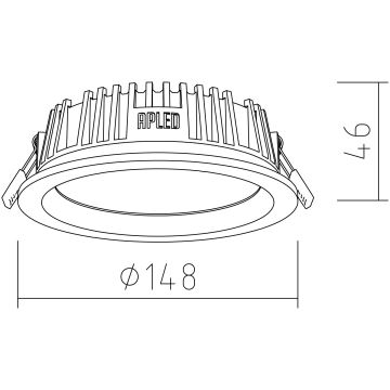 APLED - LED-Einbauleuchte RONDO WOODLINE LED/6W/230V 3000K d 15 cm Esche Massivholz