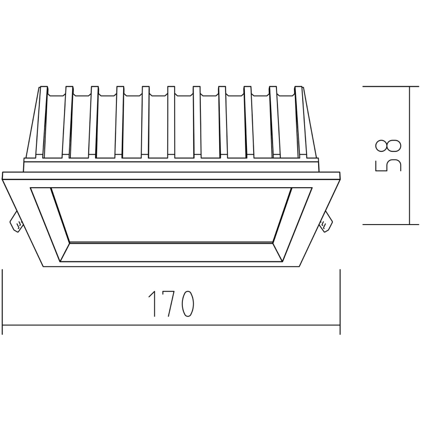 APLED - LED-Einbauleuchte SQUARE WOODLINE LED/12W/230V 3000K 17x17 cm Kiefer Massivholz