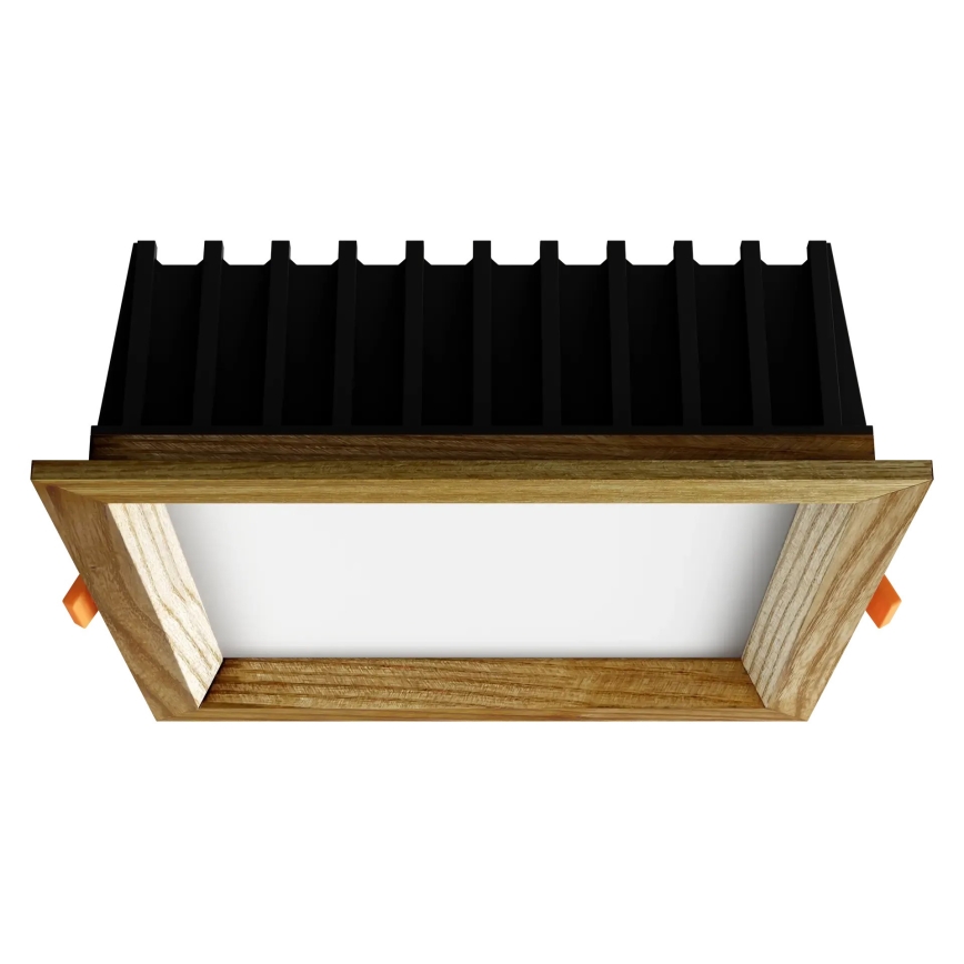 APLED - LED-Einbauleuchte SQUARE WOODLINE LED/12W/230V 4000K 17x17 cm Esche Massivholz