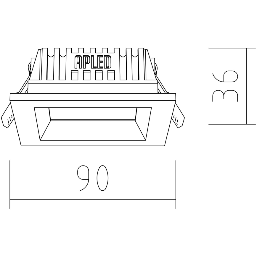 APLED - LED-Einbauleuchte SQUARE WOODLINE LED/6W/230V 3000K 12x12 cm Kiefer Massivholz