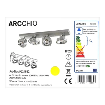 Arcchio - LED-Strahler MUNIN 4xGU10/ES111/11,5W/230V