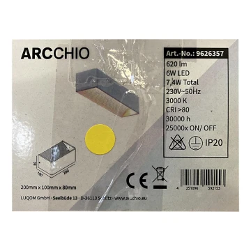 Arcchio - LED-Wandleuchte KARAM LED/6W/230V