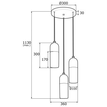 Argon 1465 - Hängeleuchte BURGOS 3xE27/15W/230V chrom glänzend