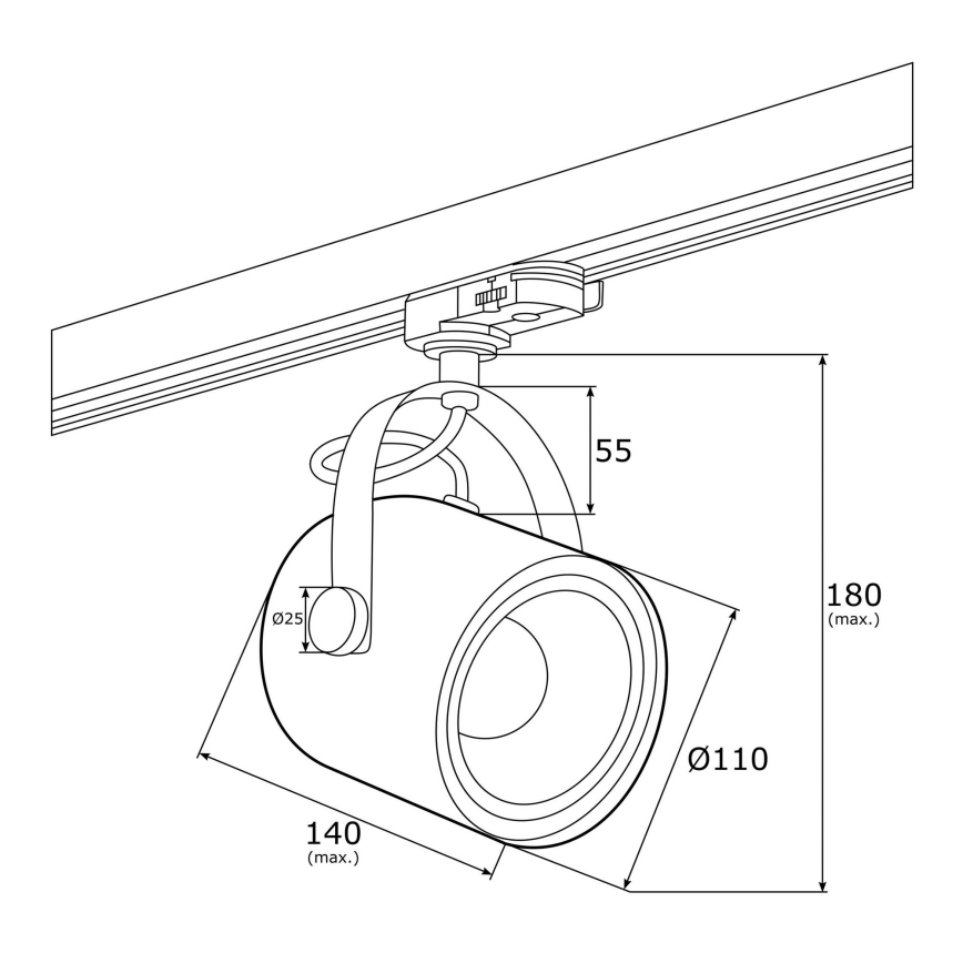 Argon 4310 - Strahler für Schienensystem NET 1xE27/15W/230V grün