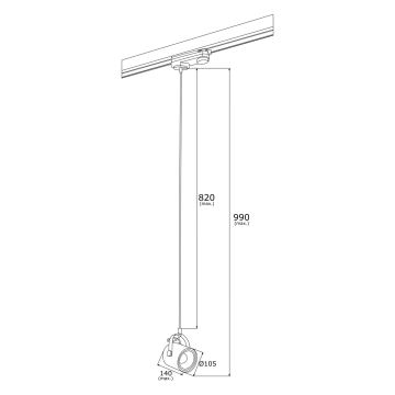 Argon 4313 - Hängeleuchte für Schienensystem NET 1xE27/15W/230V grün