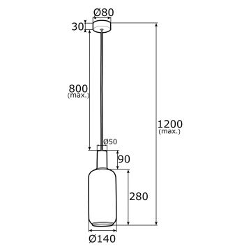 Argon 4356 - Kronleuchter an Schnur SAGUNTO 1xE27/15W/230V Messing