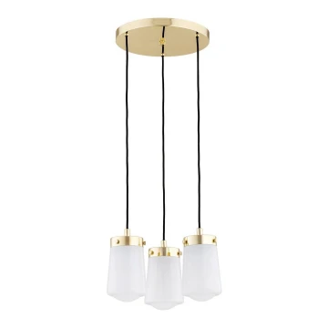 Argon 6164 - Hängeleuchte PASADENA 3xE27/15W/230V gold/weiß