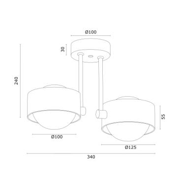 Argon 7215 - Badezimmer-Deckenleuchte an Stange MASSIMO PLUS 2xG9/6W/230V IP44 golden