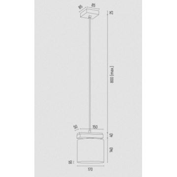 Argon 8276 - Hängeleuchte an Schnur CANOA 1xE27/15W/230V schwarz