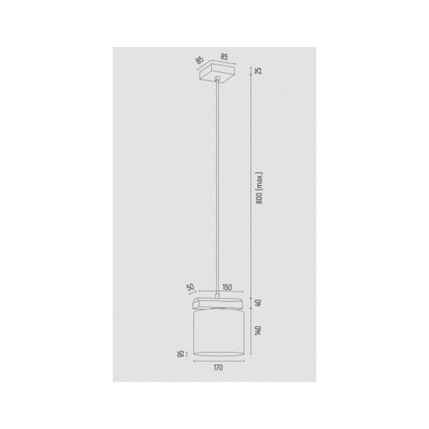 Argon 8276 - Hängeleuchte an Schnur CANOA 1xE27/15W/230V schwarz