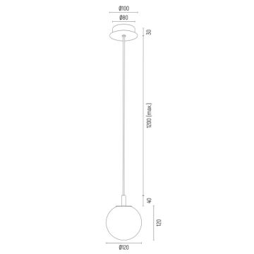 Argon 8506 - Hängeleuchte an Schnur PALOMA 1xE14/7W/230V d 12 cm golden/weiß