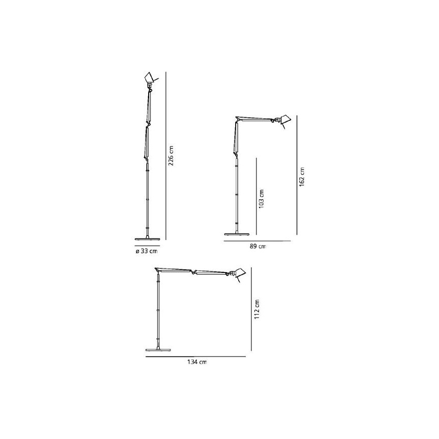 Artemide AR 0947010A+AR A012820 KOMPLET - Stehlampe  TOLOMEO BASCULANTE 1xE27/100W/230V