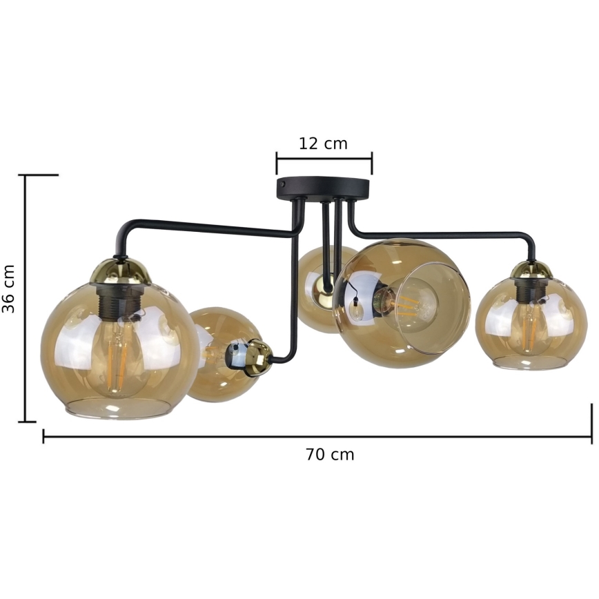 Aufbauleuchte MONDE GOLD 5xE27/60W/230V