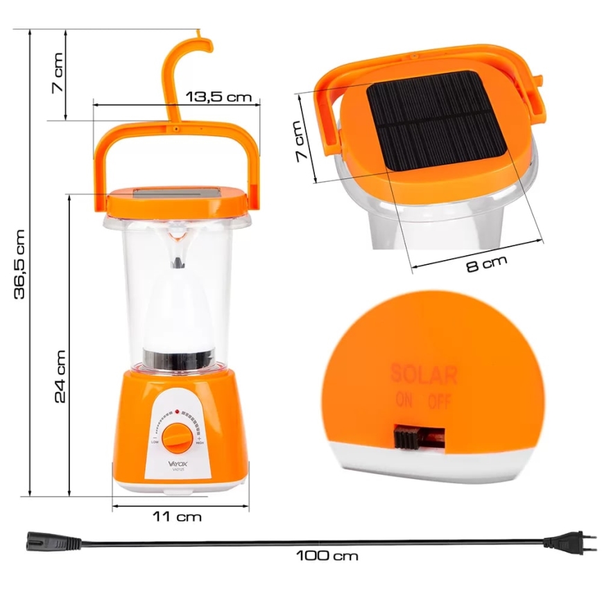 Dimm- und aufladbare LED-Solarleuchte mit Powerbank-Funktion LED/230V 710 lm 4 h 1600 mAh