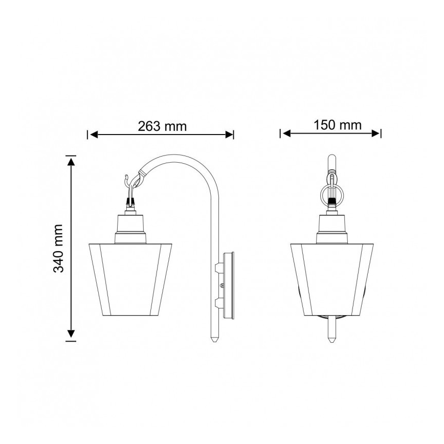 Außenwandbeleuchtung GIZA 1xE27/10W/230V IP44