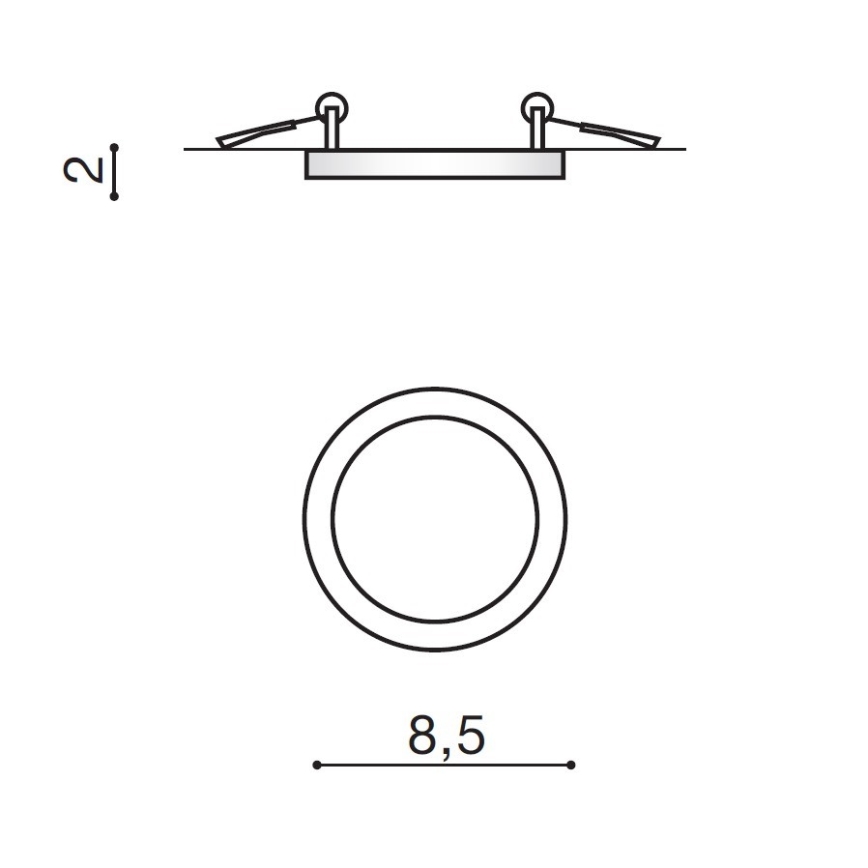 Azzardo AZ2835 - LED-Einbauleuchte für Badezimmer SLIM 1xLED/6W/230V IP44 CRI 90