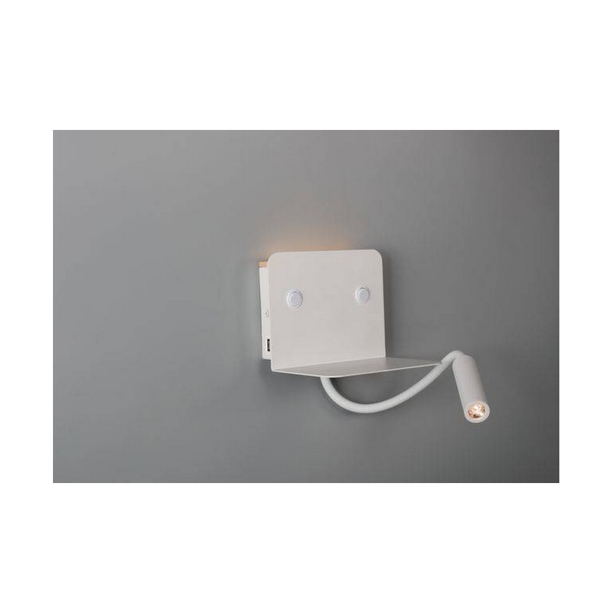 Azzardo AZ4417 - Flexible, kleine LED-Leuchte mit Ablage VERA 1xLED/5W/230V + 1xLED/6W weiß