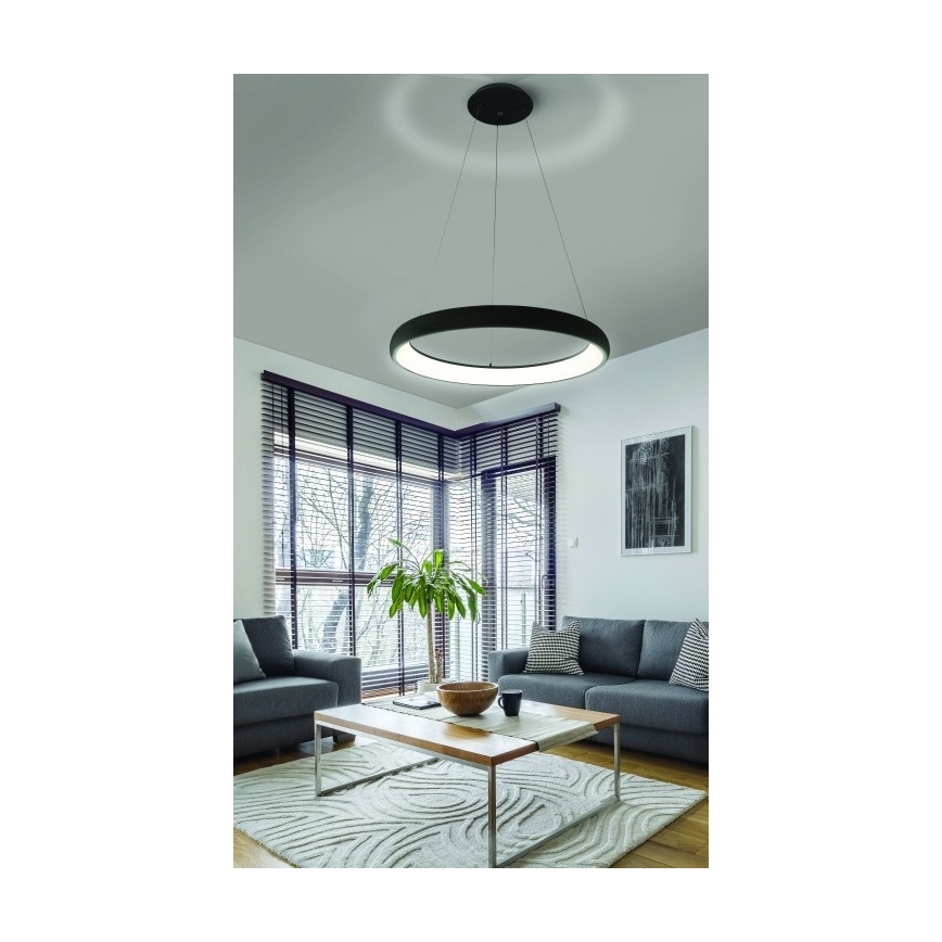 Azzardo AZ5063 - Dimmbare LED-Hängeleuchte an Schnur ANTONIO LED/50W/230V schwarz + Fernbedienung