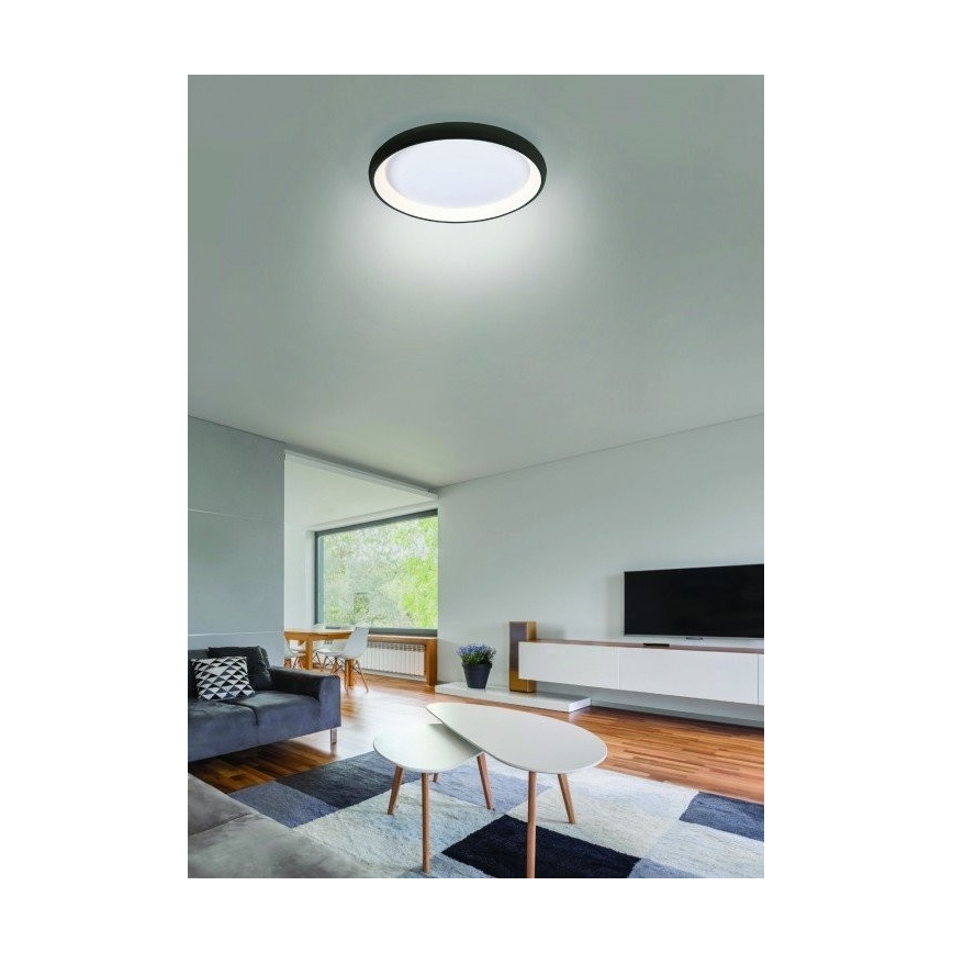 Azzardo AZ5075 - Dimmbare LED-Deckenleuchte ANTONIO LED/80W/230V schwarz + Fernbedienung