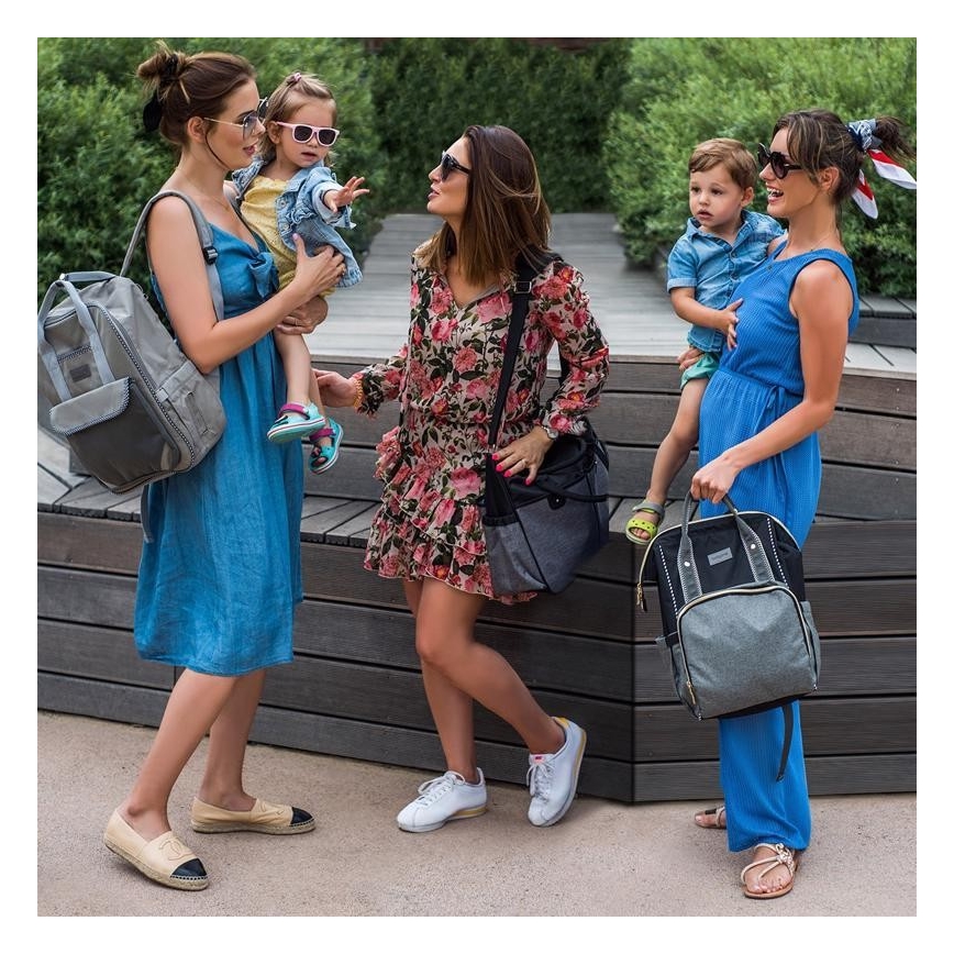 BabyOno - Wickelrucksack für Kinderwagen Oslo Style schwarz