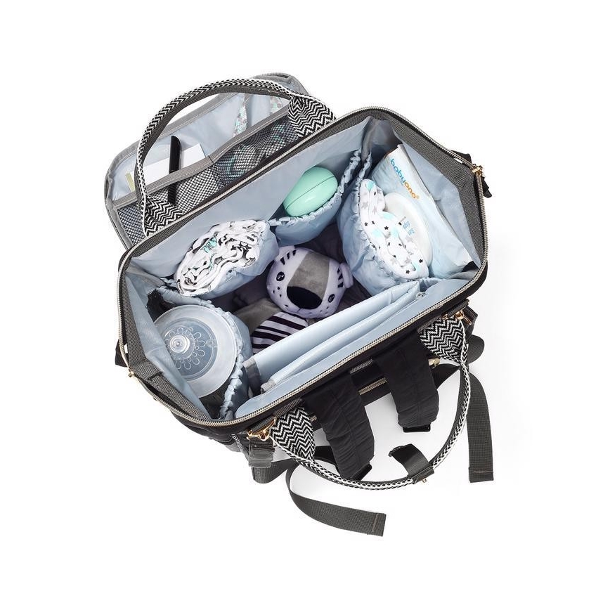 BabyOno - Wickelrucksack für Kinderwagen Oslo Style schwarz