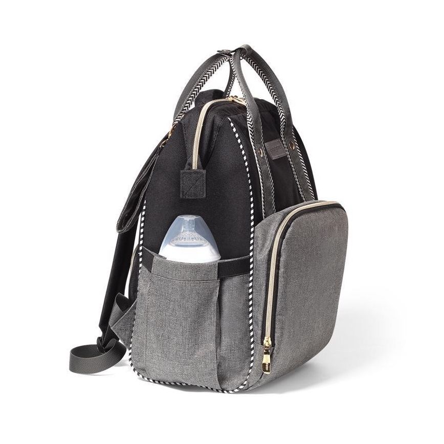 BabyOno - Wickelrucksack für Kinderwagen Oslo Style schwarz