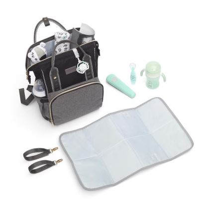 BabyOno - Wickelrucksack für Kinderwagen Oslo Style schwarz