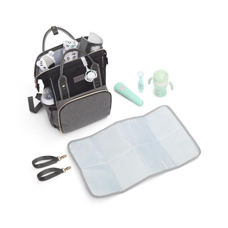 BabyOno - Wickelrucksack für Kinderwagen Oslo Style schwarz