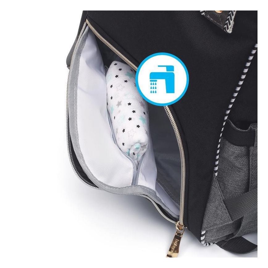 BabyOno - Wickelrucksack für Kinderwagen Oslo Style schwarz