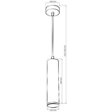 Badezimmer-Hängeleuchte an Schnur TURYN 1xGU10/10W/230V IP44 weiß