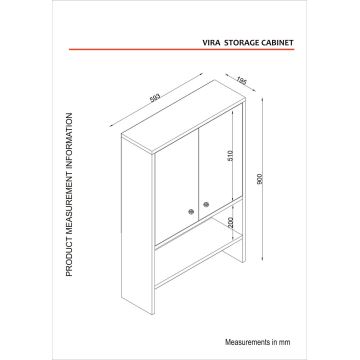 Badezimmer-Hängeschrank VIRA 90x59 cm weiß