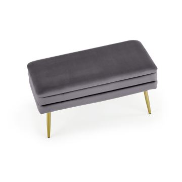 Bank mit Stauraum VELVA 37x78 cm grau/golden