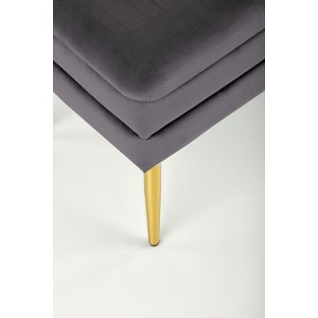 Bank mit Stauraum VELVA 37x78 cm grau/golden